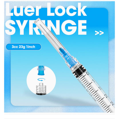 1 Sodasni
3mL/cc Disposable Luer Lock Syringe 23G 1inch for Lab Use, Individually