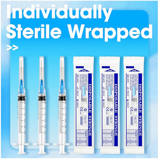 1 Sodasni
3mL/cc Disposable Luer Lock Syringe 23G 1inch for Lab Use, Individually